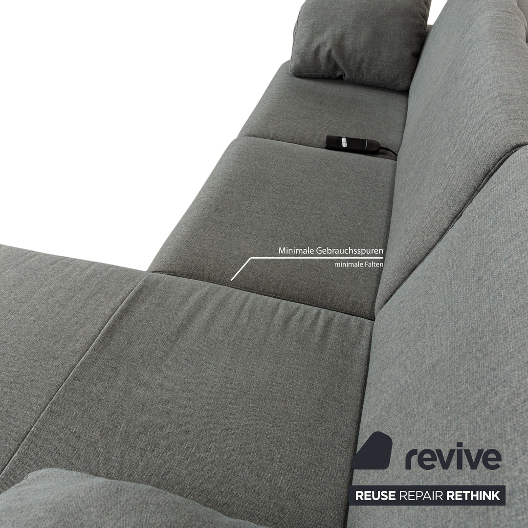 Mondo Fabric Corner Sofa Grey Grey-Blue Electric Function Recamiere Right Sofa Couch