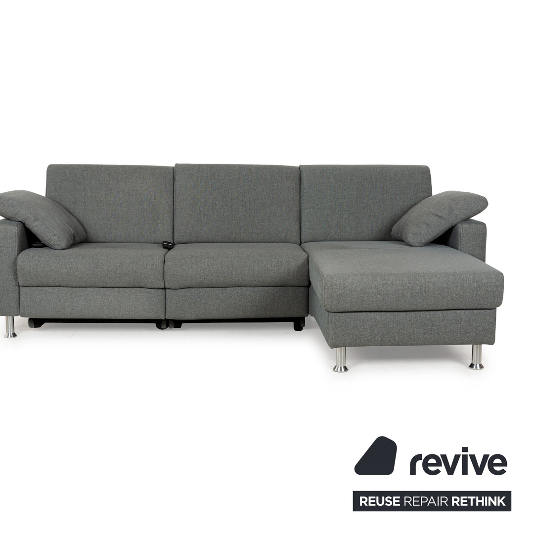 Mondo Fabric Corner Sofa Grey Grey-Blue Electric Function Recamiere Right Sofa Couch