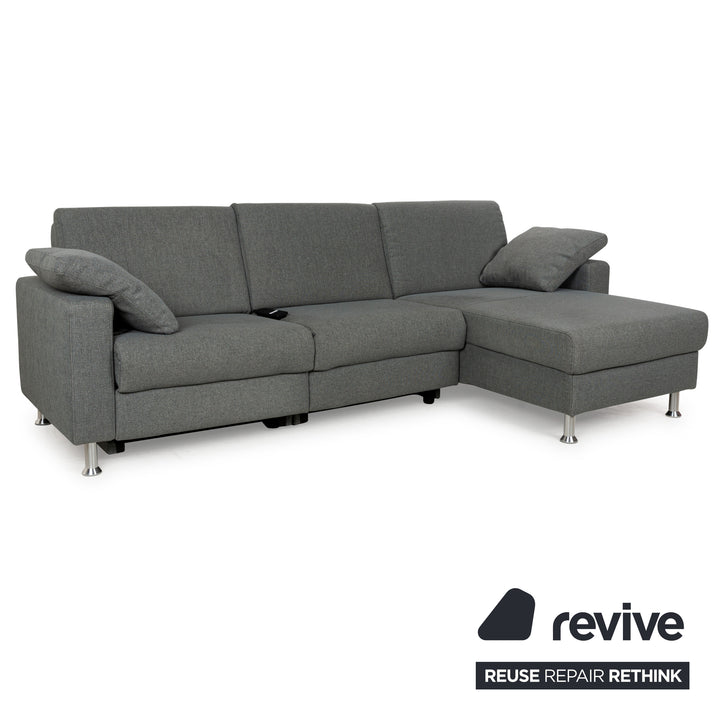 Mondo Fabric Corner Sofa Grey Grey-Blue Electric Function Recamiere Right Sofa Couch
