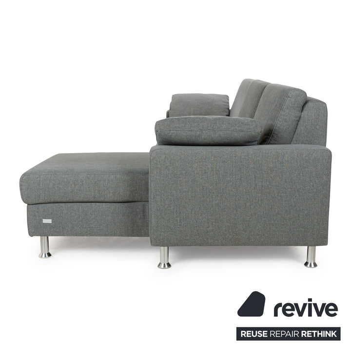 Mondo Fabric Corner Sofa Grey Grey-Blue Electric Function Recamiere Right Sofa Couch