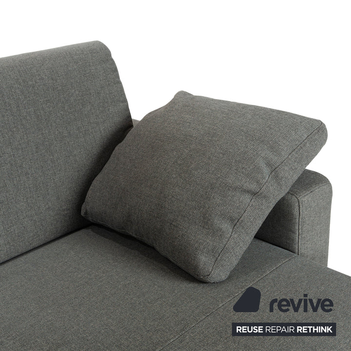 Mondo Fabric Corner Sofa Grey Grey-Blue Electric Function Recamiere Right Sofa Couch