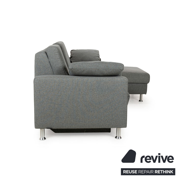Mondo Fabric Corner Sofa Grey Grey-Blue Electric Function Recamiere Right Sofa Couch