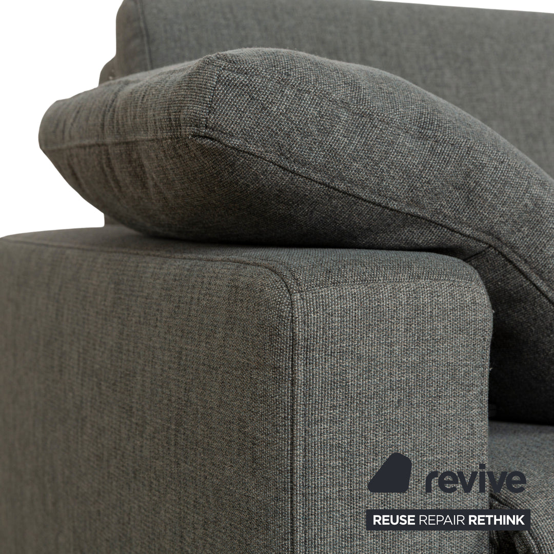 Mondo Fabric Corner Sofa Grey Grey-Blue Electric Function Recamiere Right Sofa Couch