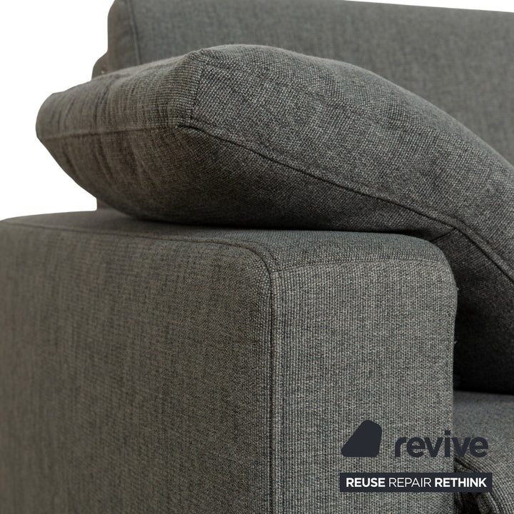Mondo Fabric Corner Sofa Grey Grey-Blue Electric Function Recamiere Right Sofa Couch