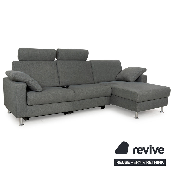 Mondo Fabric Corner Sofa Grey Grey-Blue Electric Function Recamiere Right Sofa Couch