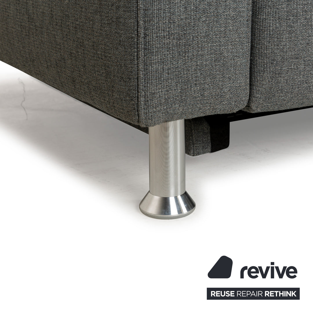 Mondo Fabric Corner Sofa Grey Grey-Blue Electric Function Recamiere Right Sofa Couch
