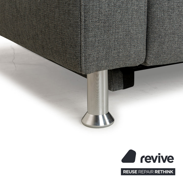 Mondo Fabric Corner Sofa Grey Grey-Blue Electric Function Recamiere Right Sofa Couch