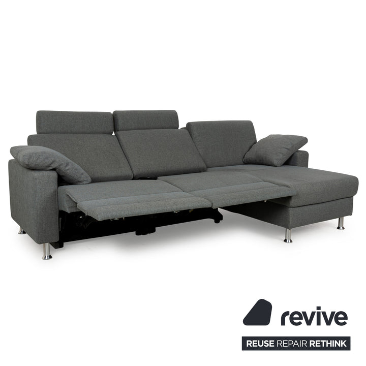 Mondo Fabric Corner Sofa Grey Grey-Blue Electric Function Recamiere Right Sofa Couch