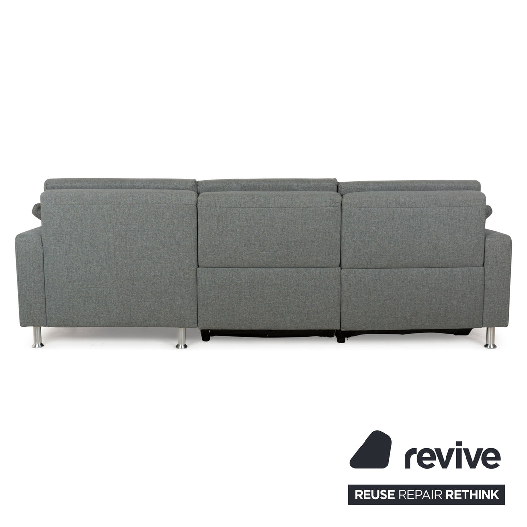 Mondo Fabric Corner Sofa Grey Grey-Blue Electric Function Recamiere Right Sofa Couch