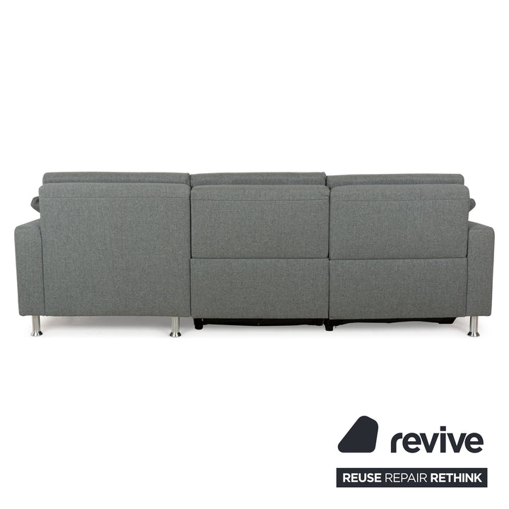 Mondo Fabric Corner Sofa Grey Grey-Blue Electric Function Recamiere Right Sofa Couch