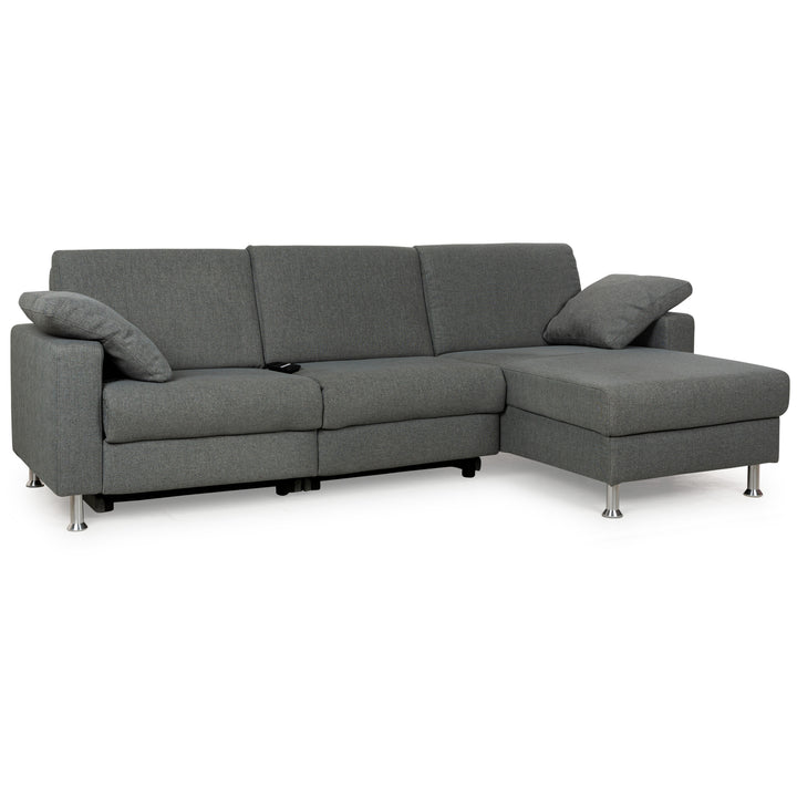 Mondo Fabric Corner Sofa Grey Grey-Blue Electric Function Recamiere Right Sofa Couch