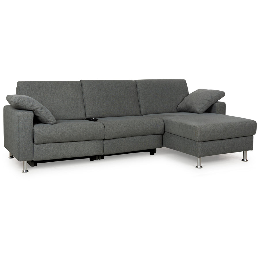 Mondo Fabric Corner Sofa Grey Grey-Blue Electric Function Recamiere Right Sofa Couch