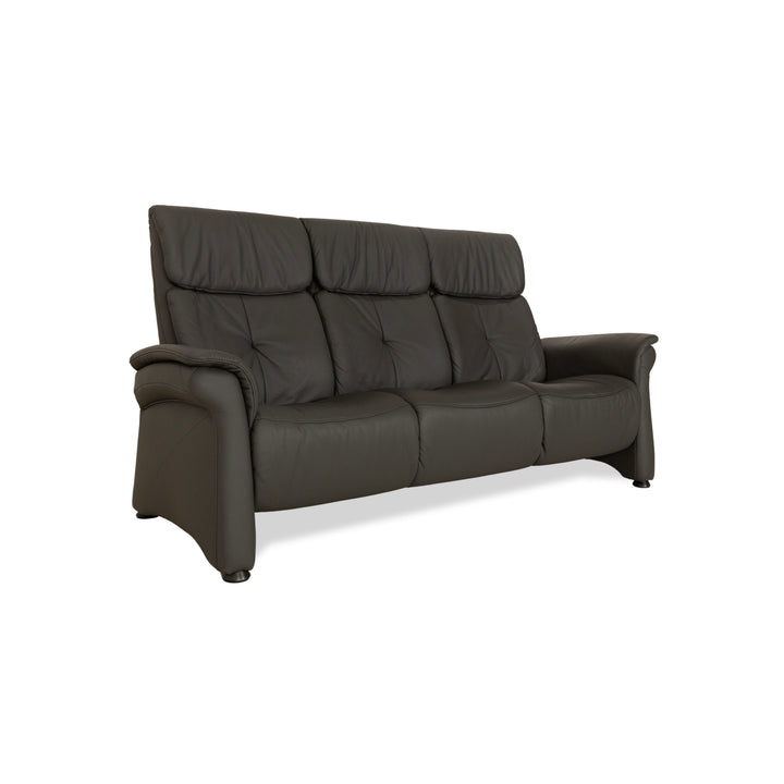 Mondo Varia Leather Three Seater Gray Sofa Couch