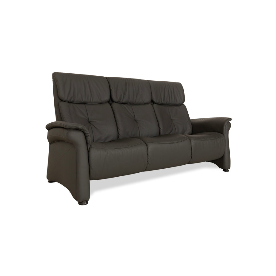 Mondo Varia Leather Three Seater Gray Sofa Couch