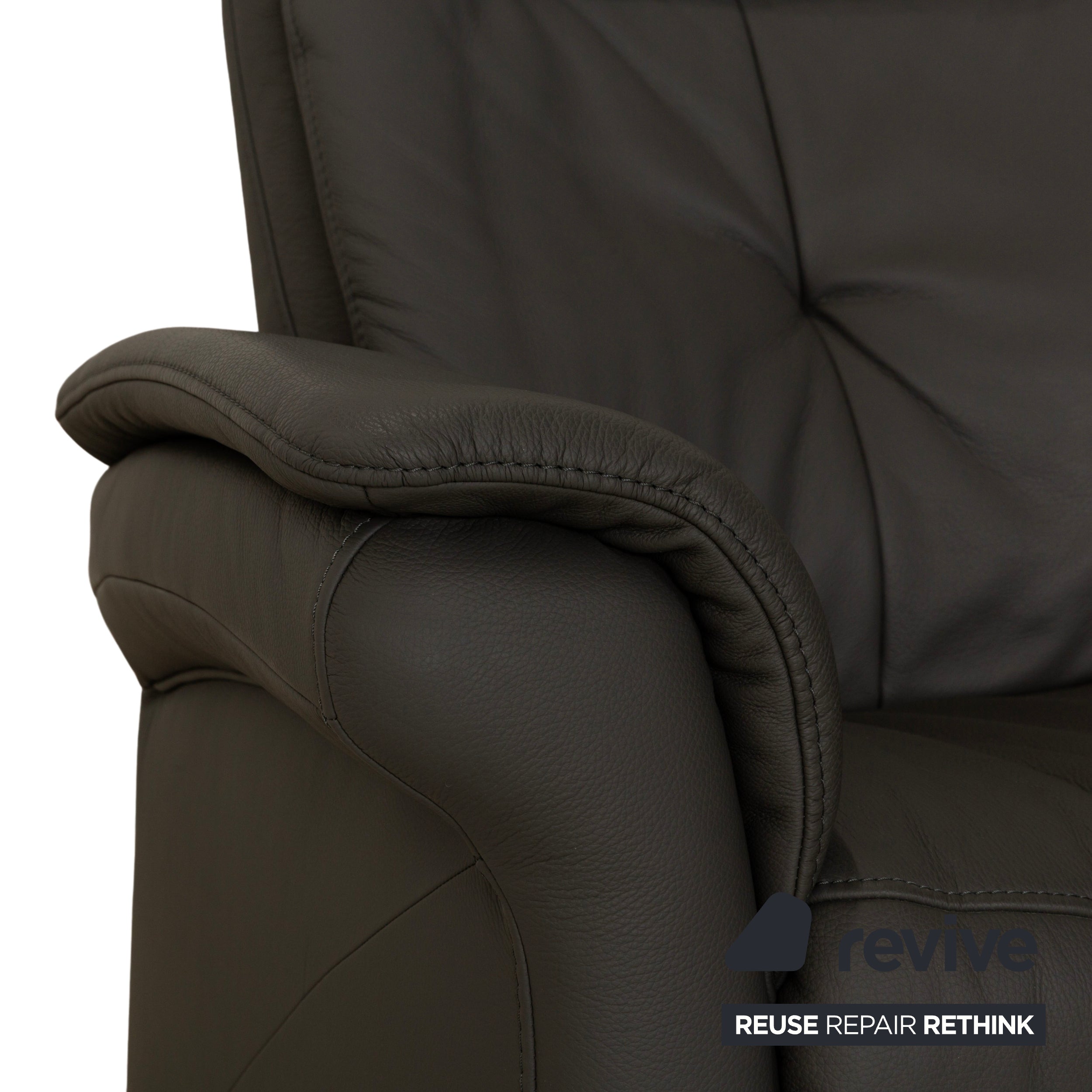 Mondo Varia Leder Dreisitzer Grau Sofa Couch