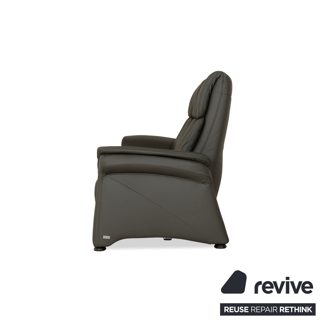 Mondo Varia Leather Three Seater Gray Sofa Couch