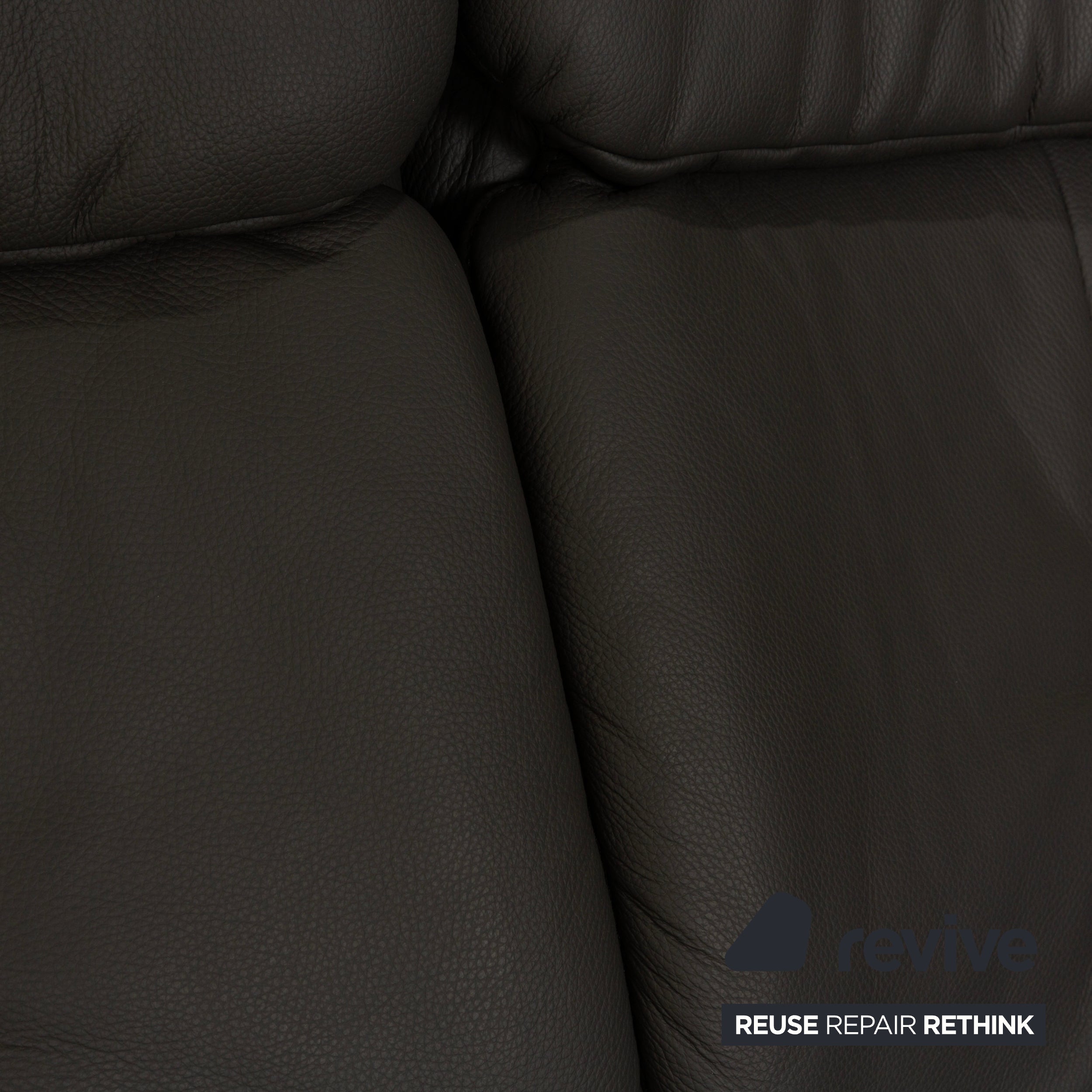 Mondo Varia Leather Three Seater Gray Sofa Couch