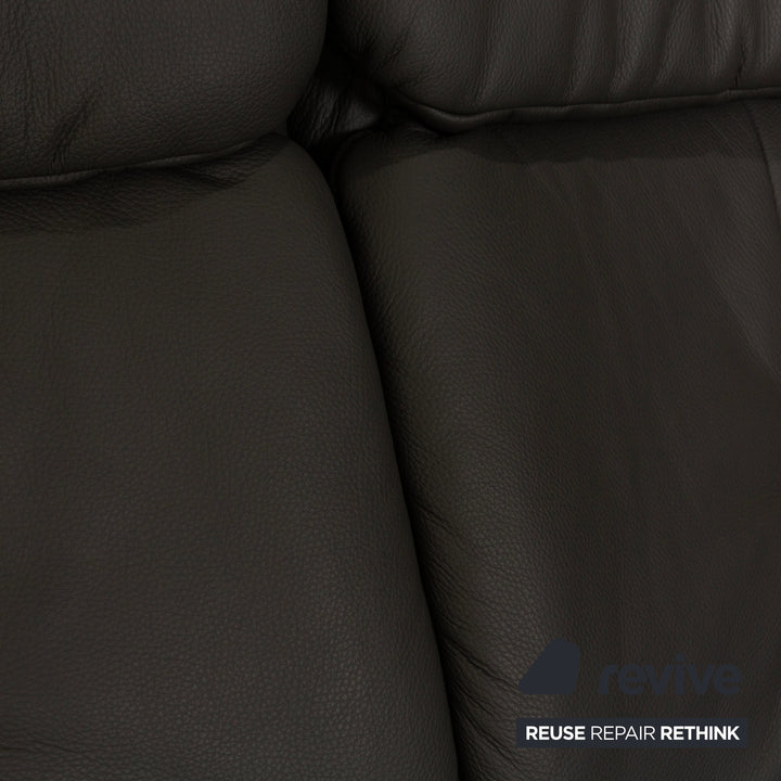 Mondo Varia Leather Three Seater Gray Sofa Couch