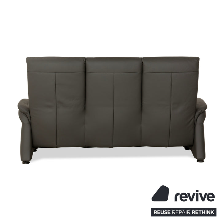 Mondo Varia Leather Three Seater Gray Sofa Couch