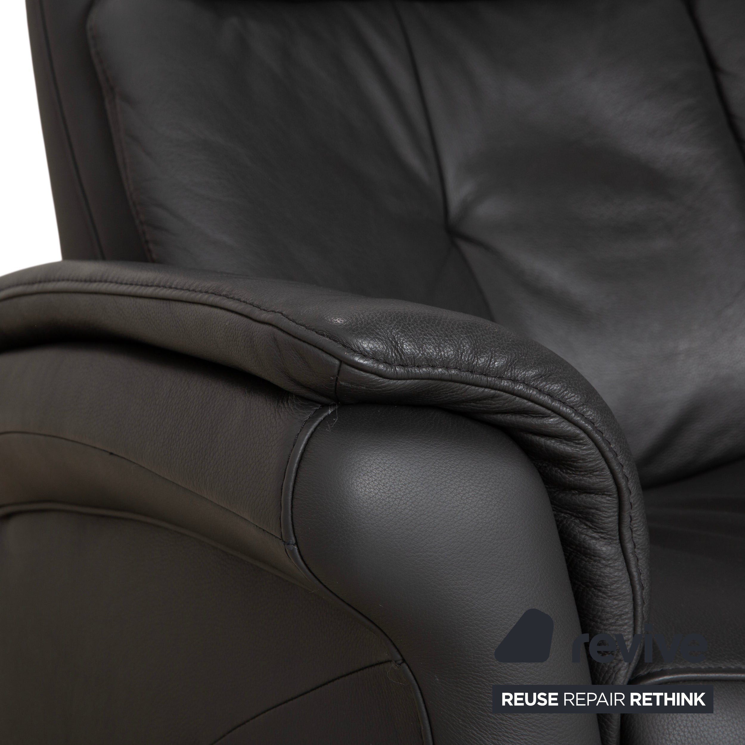 Mondo Varia deux places en cuir, gris anthracite foncé
