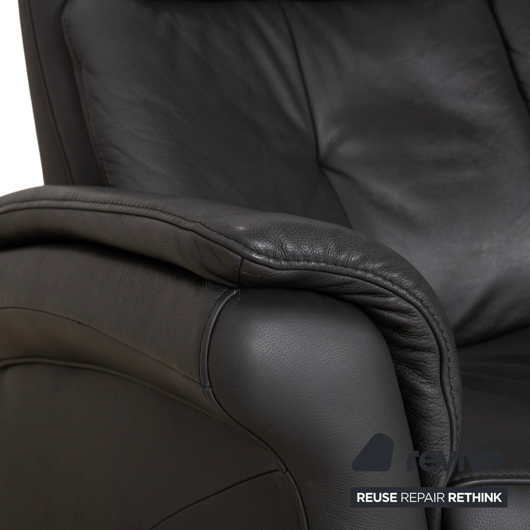 Mondo Varia Leder Zweisitzer Dunkelgrau Anthrazit