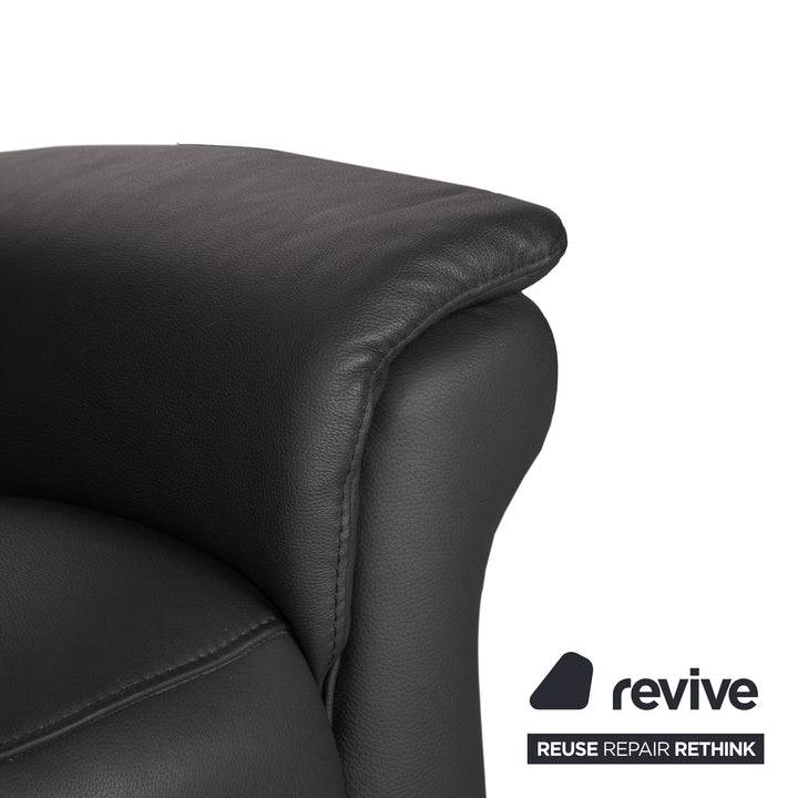 Mondo Varia Leder Zweisitzer Dunkelgrau Anthrazit