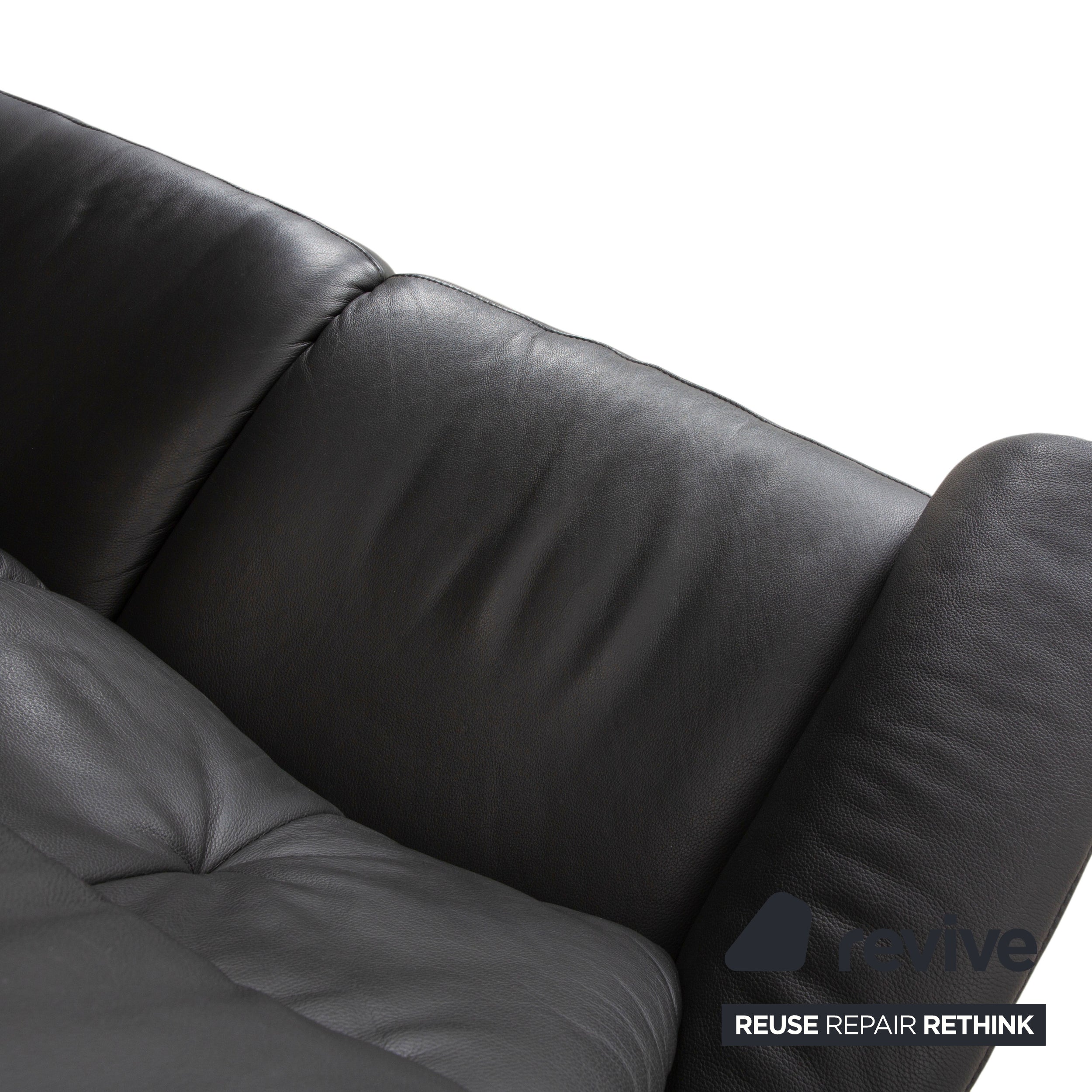 Mondo Varia deux places en cuir, gris anthracite foncé