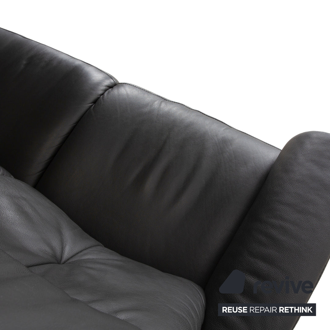 Mondo Varia Leder Zweisitzer Dunkelgrau Anthrazit