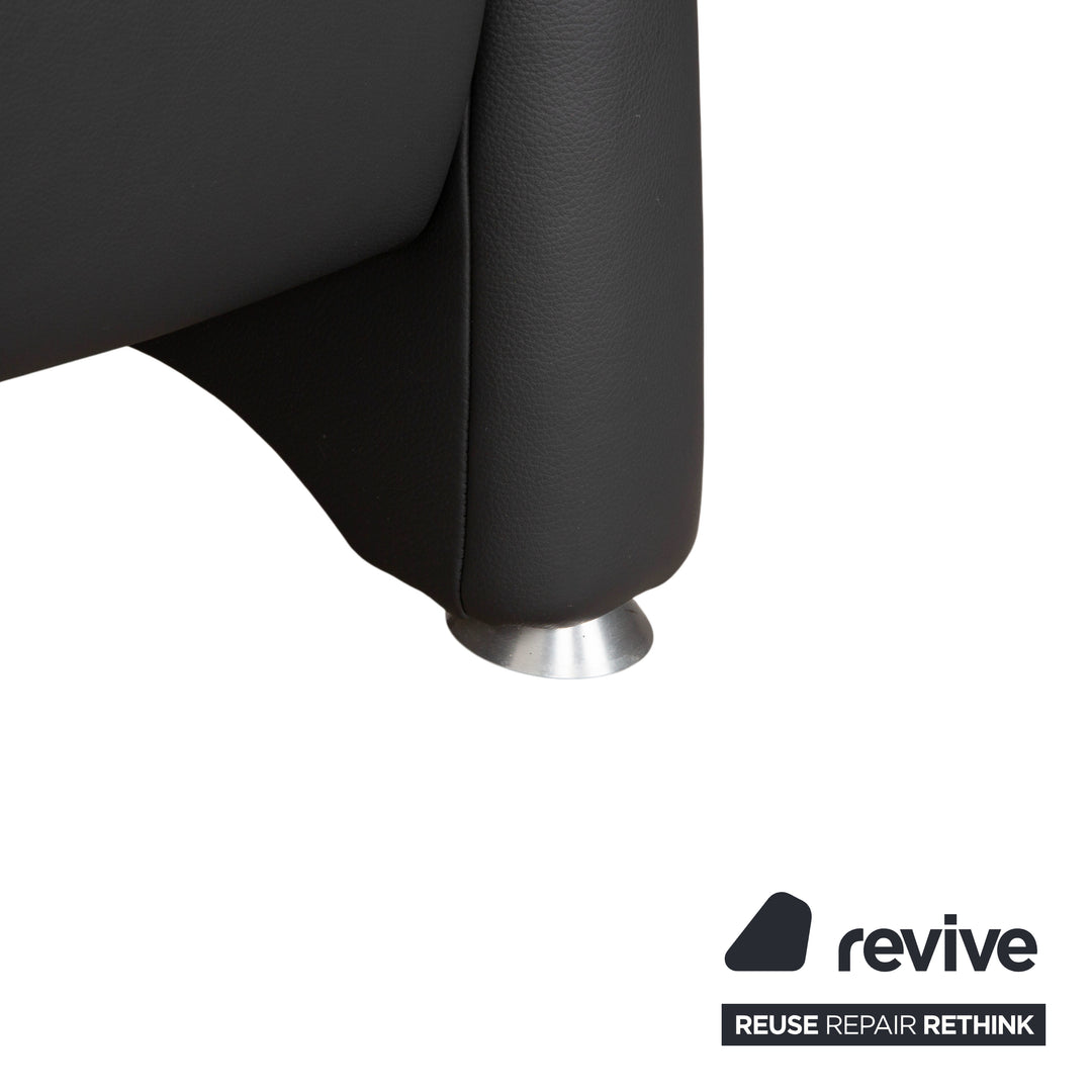 Mondo Varia Leder Zweisitzer Dunkelgrau Anthrazit