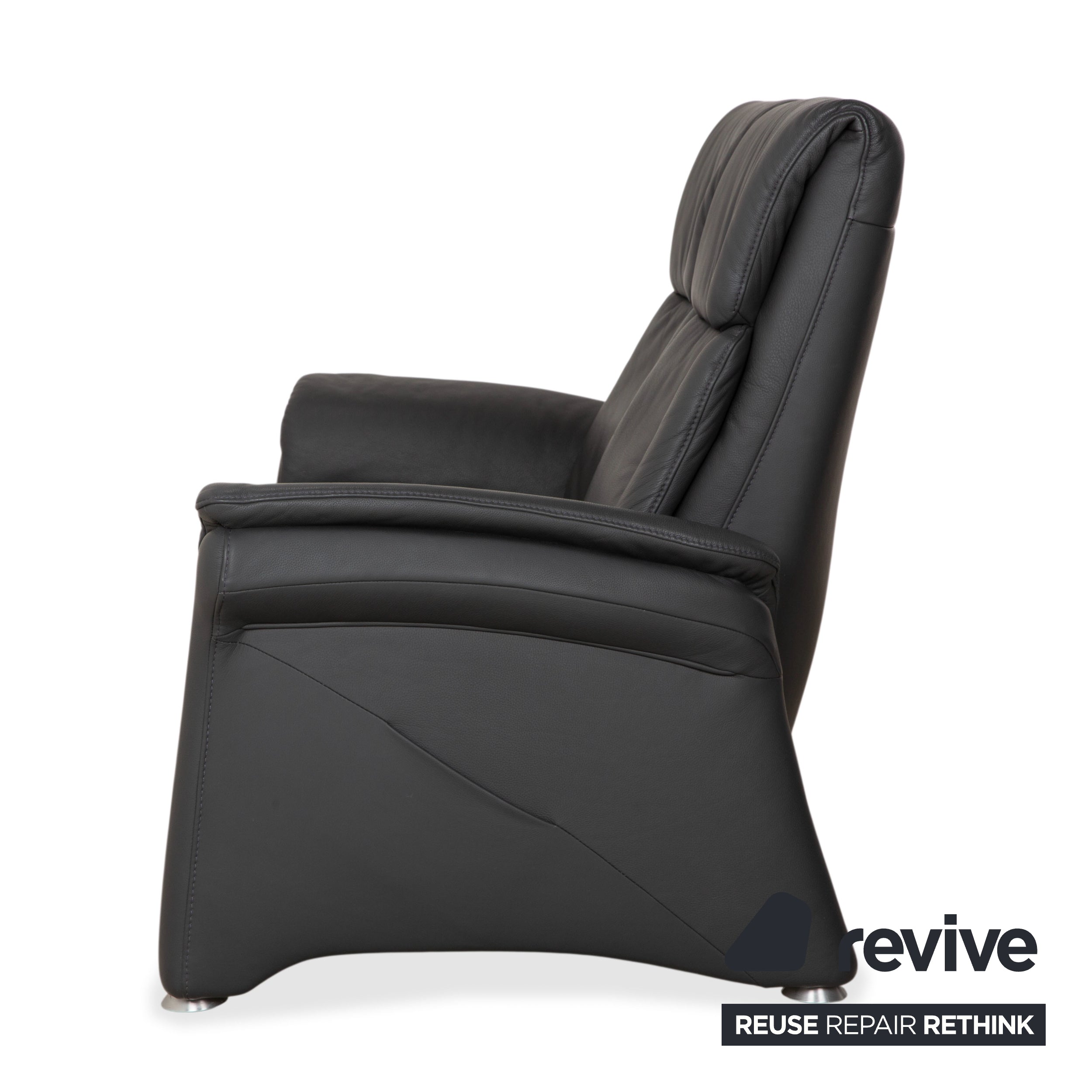 Mondo Varia deux places en cuir, gris anthracite foncé