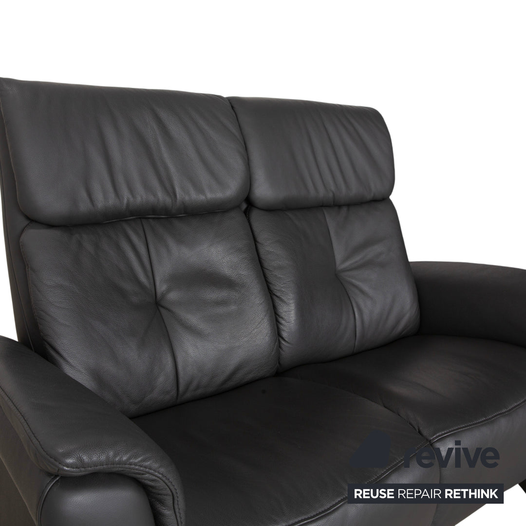 Mondo Varia Leder Zweisitzer Dunkelgrau Anthrazit