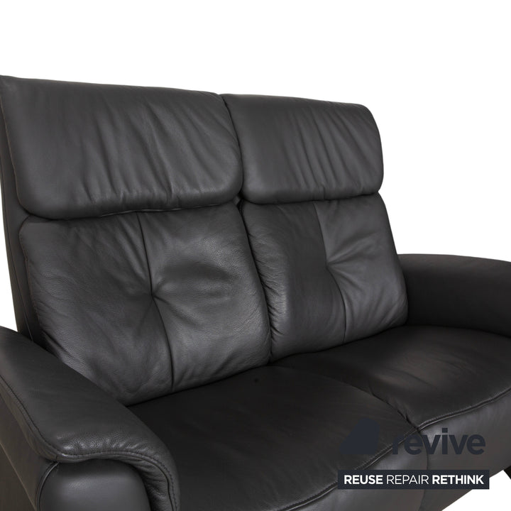 Mondo Varia Leder Zweisitzer Dunkelgrau Anthrazit