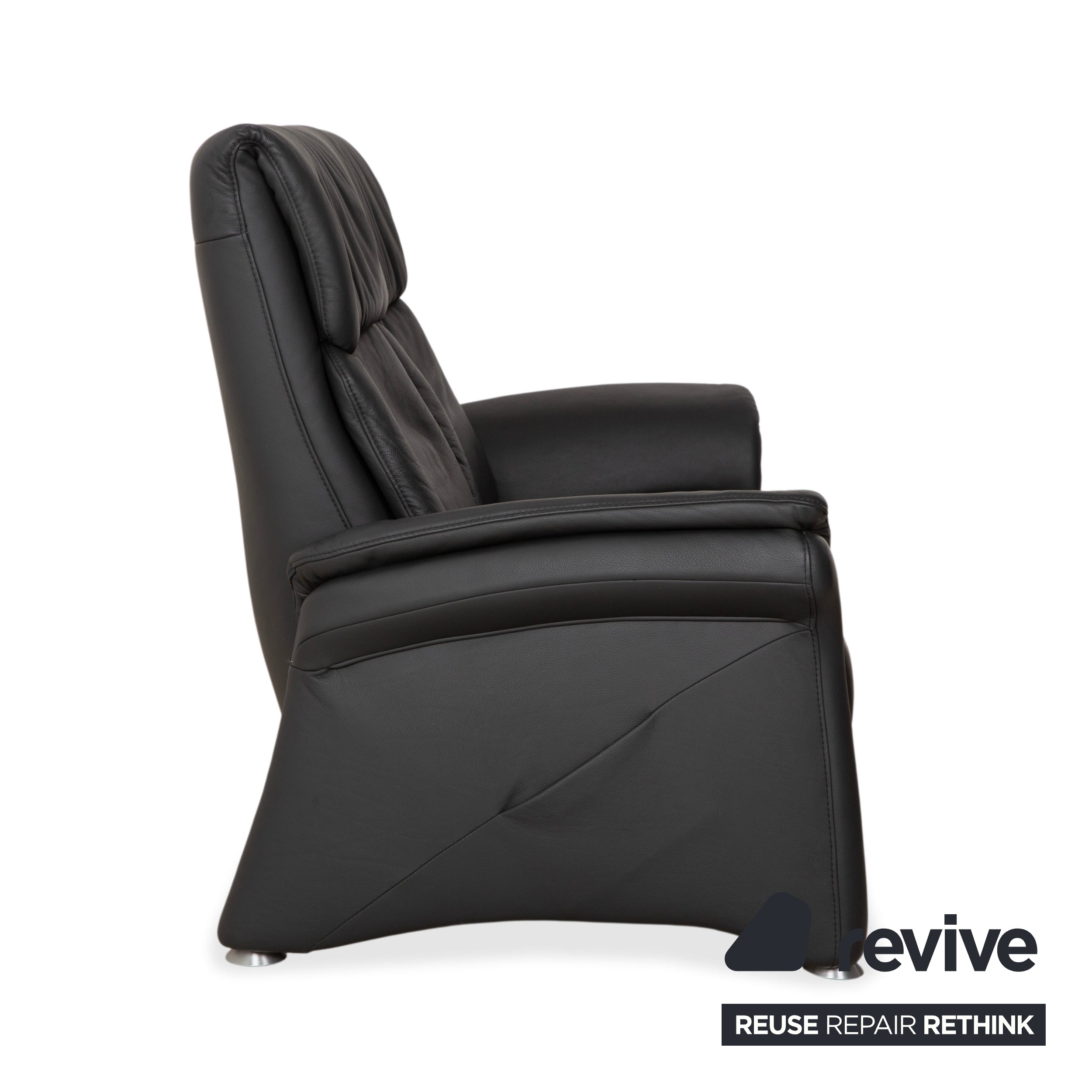 Mondo Varia deux places en cuir, gris anthracite foncé