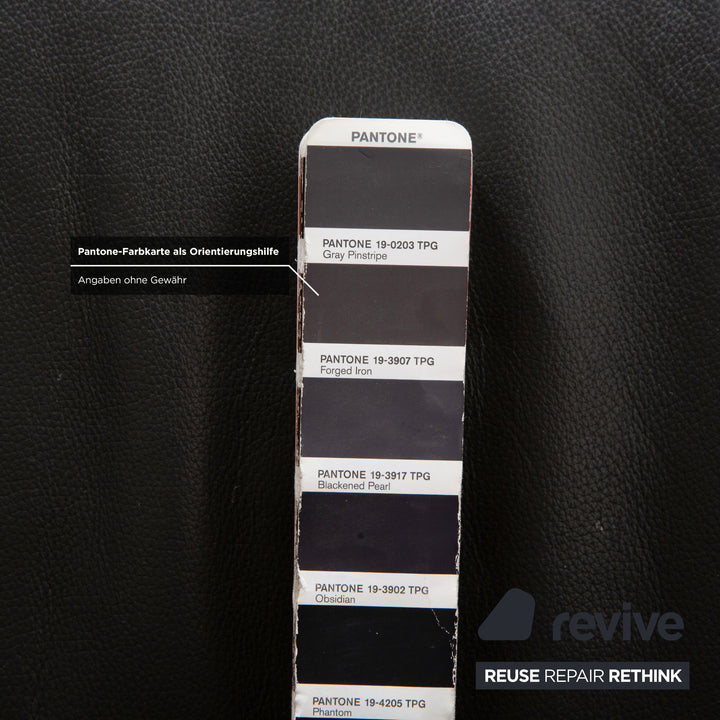 Mondo Varia Leder Zweisitzer Dunkelgrau Anthrazit