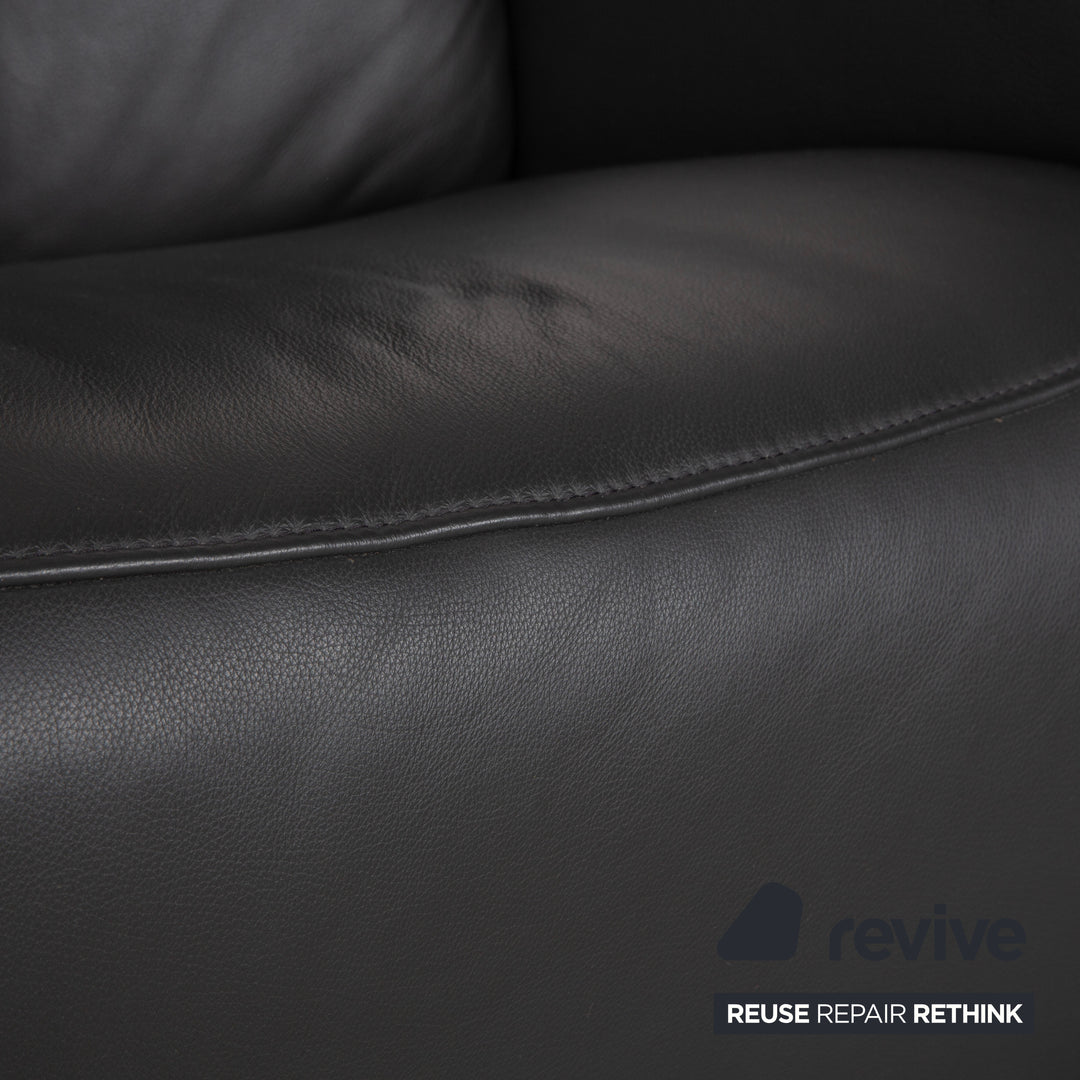 Mondo Varia Leder Zweisitzer Dunkelgrau Anthrazit