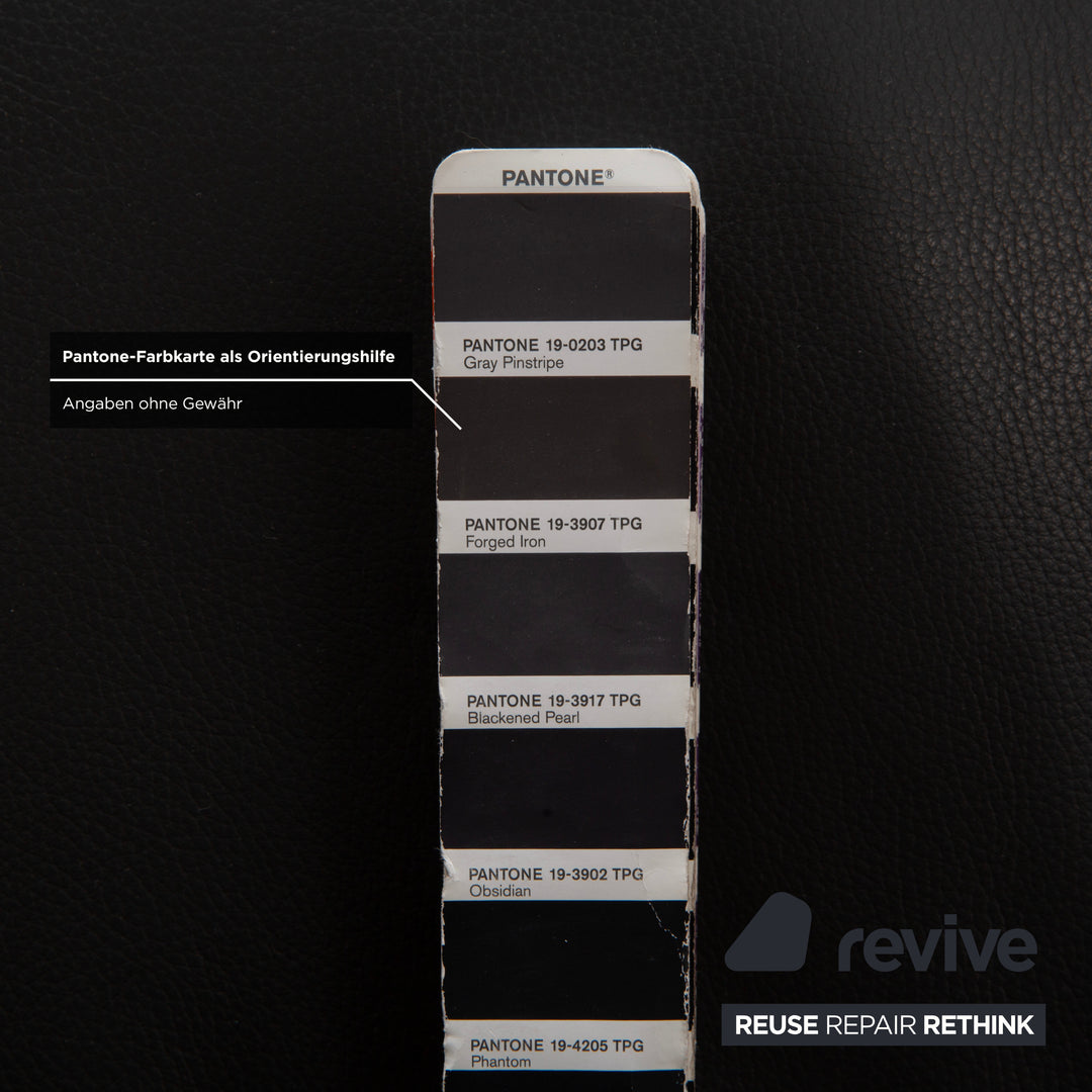 Mondo Varia, canapé deux places en cuir gris anthracite à commande manuelle