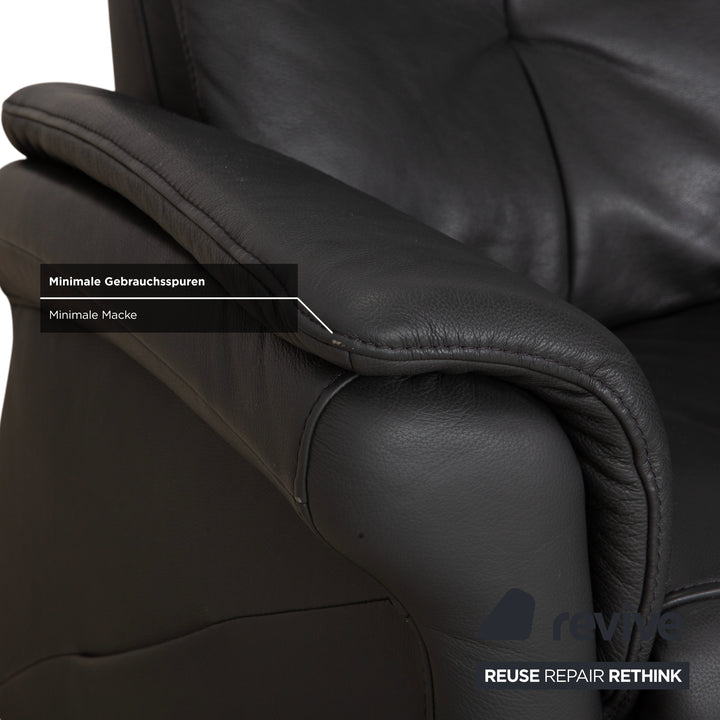 Mondo Varia leather two-seater dark grey anthracite manual function