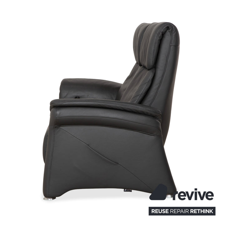 Mondo Varia, canapé deux places en cuir gris anthracite à commande manuelle