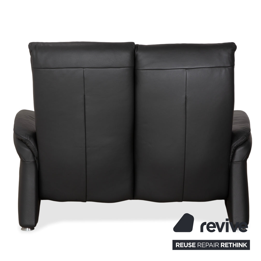 Mondo Varia, canapé deux places en cuir gris anthracite à commande manuelle