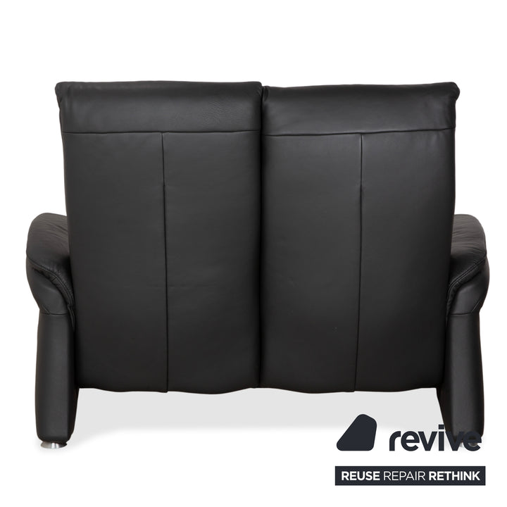 Mondo Varia, canapé deux places en cuir gris anthracite à commande manuelle