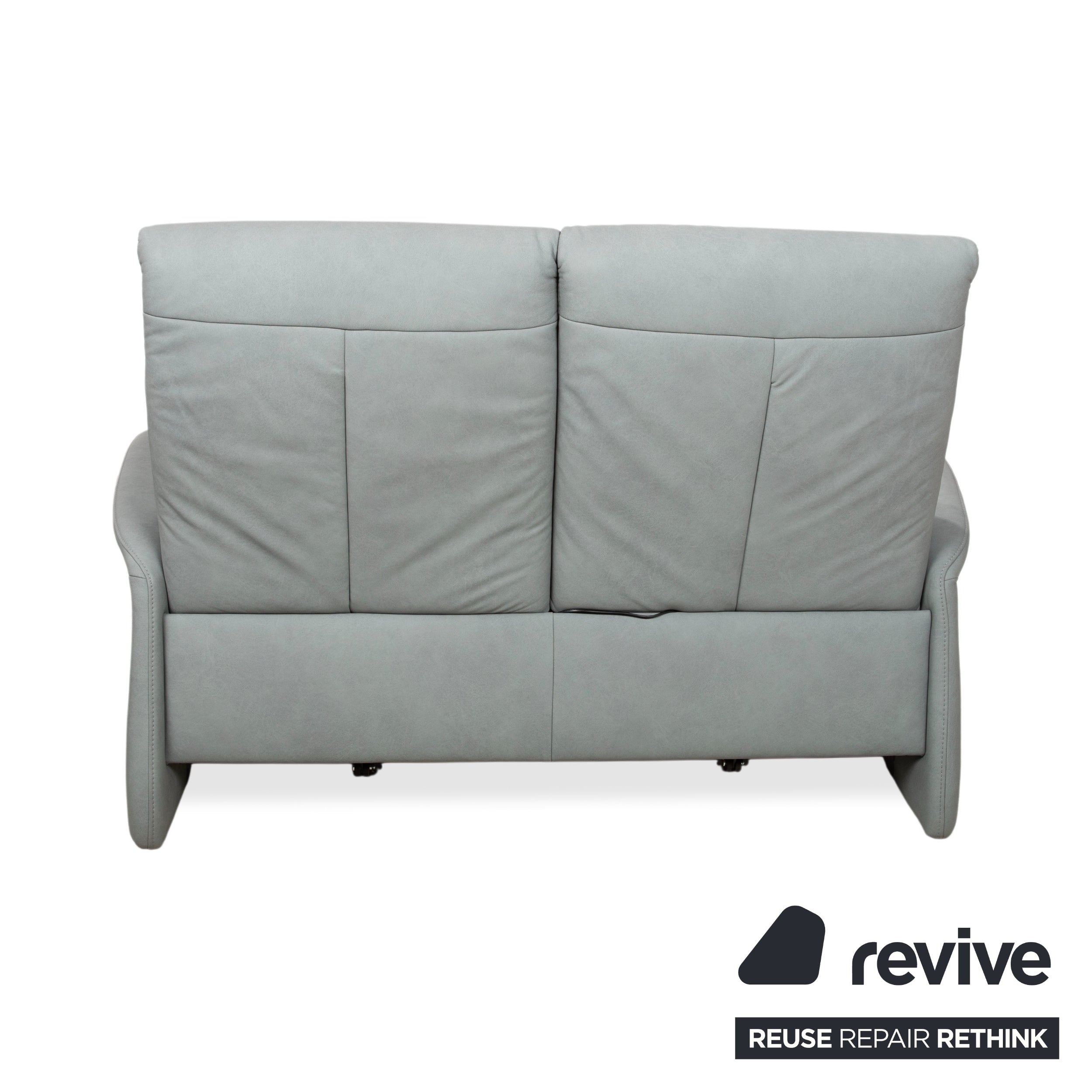 Mondo Varia Leder Zweisitzer Grau Blau elektrische Funktion Sofa Couch