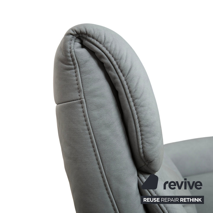 Mondo Varia Leder Zweisitzer Grau Blau elektrische Funktion Sofa Couch