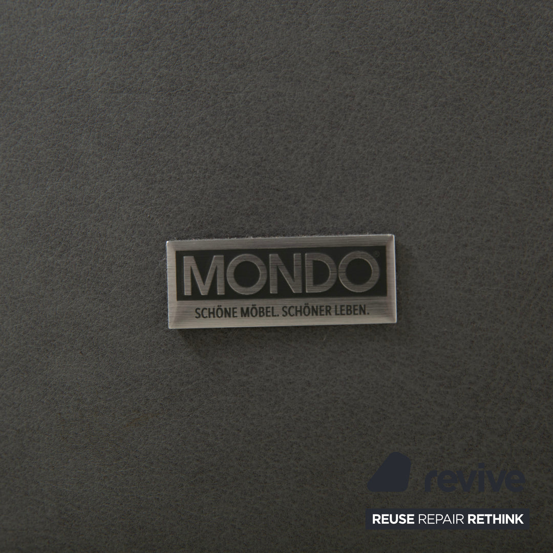 Mondo Varia Leder Zweisitzer Grau Blau elektrische Funktion Sofa Couch