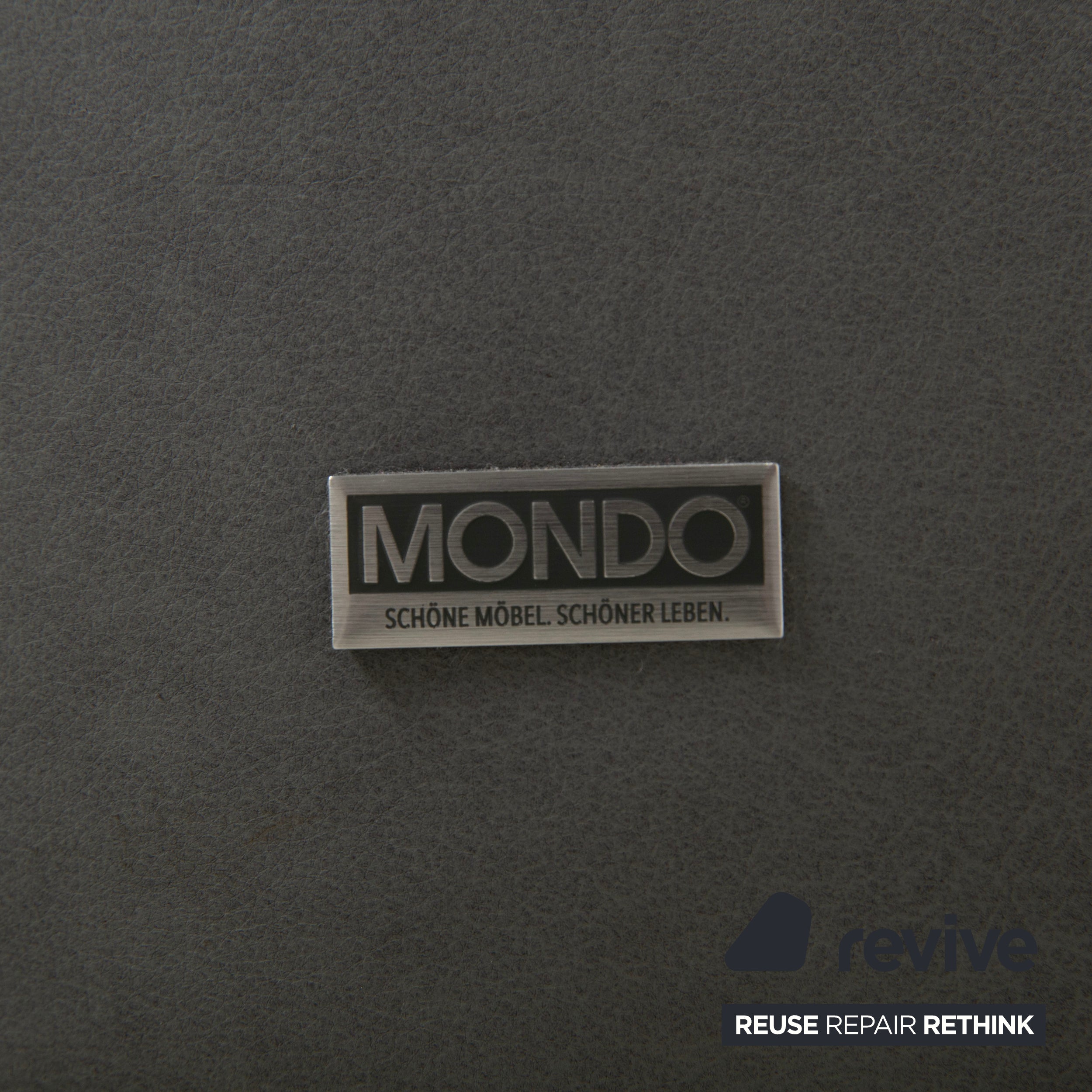 Mondo Varia Leder Zweisitzer Grau Blau elektrische Funktion Sofa Couch