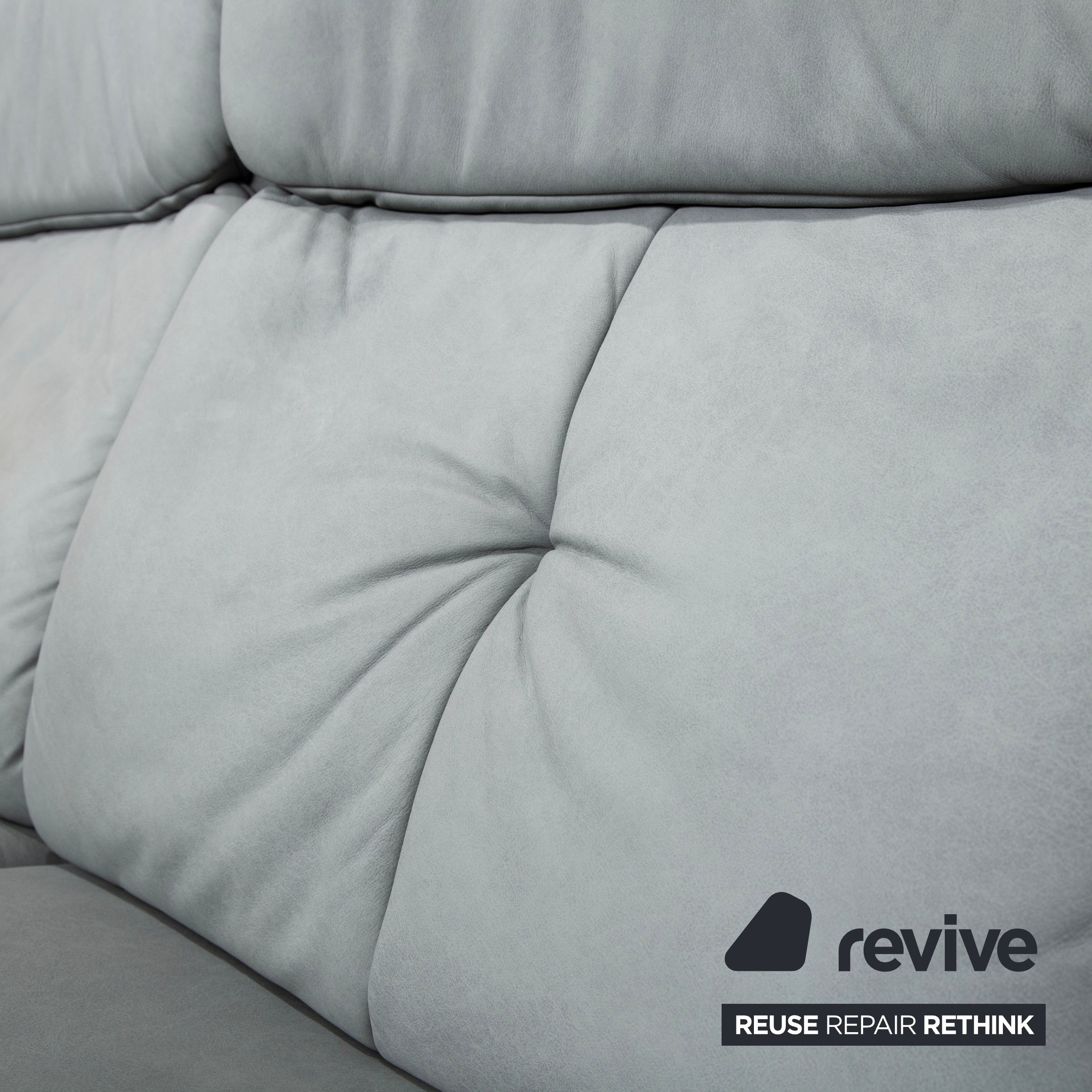 Mondo Varia Leder Zweisitzer Grau Blau elektrische Funktion Sofa Couch