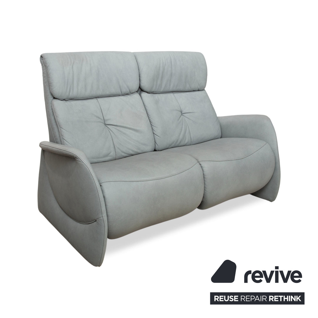 Mondo Varia Leder Zweisitzer Grau Blau elektrische Funktion Sofa Couch