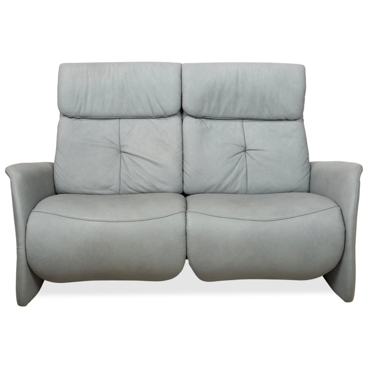 Mondo Varia Leder Zweisitzer Grau Blau elektrische Funktion Sofa Couch