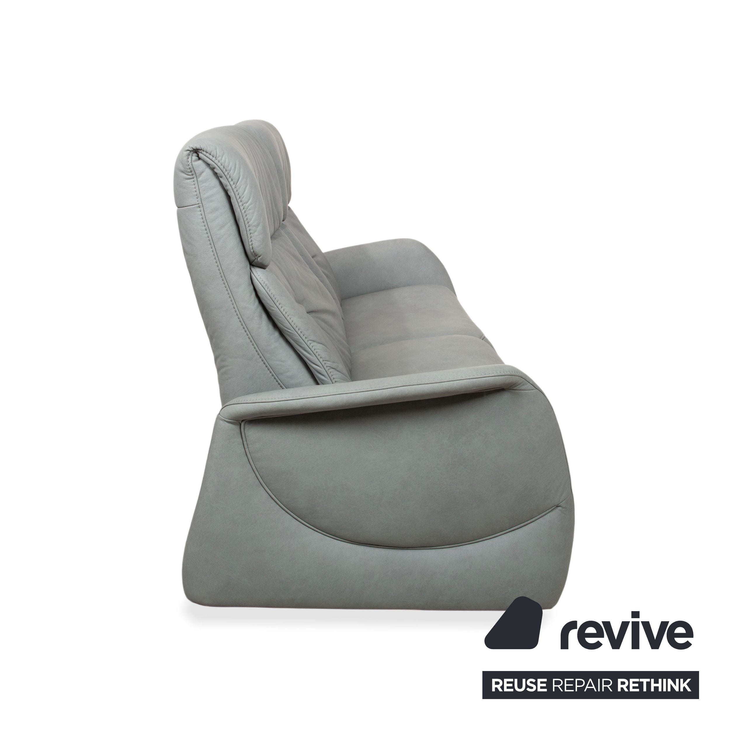 Mondo Varia Leder Zweisitzer Grau Blau elektrische Funktion Sofa Couch