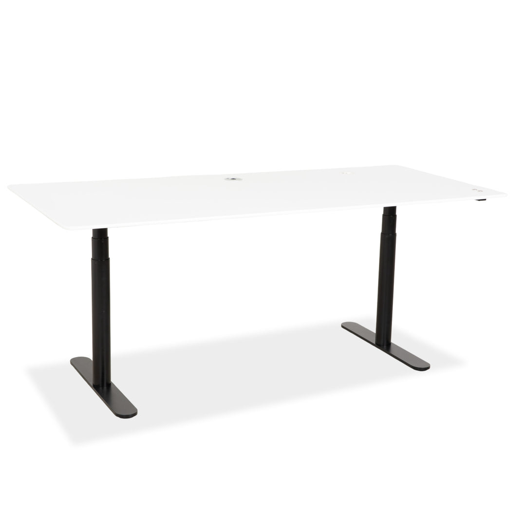 Montana HiLow Holz Schreibtisch Weiß elektrische Funktion