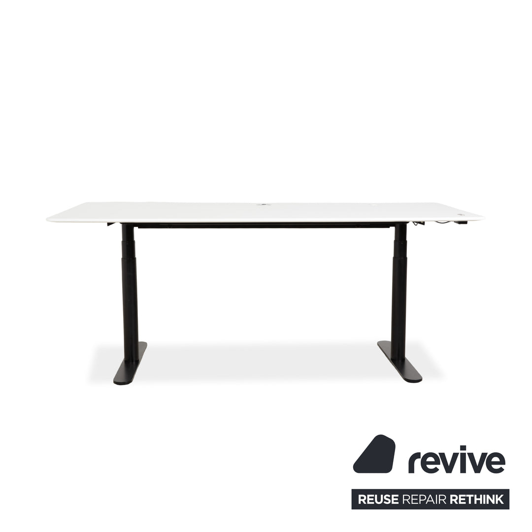 Montana HiLow Holz Schreibtisch Weiß elektrische Funktion